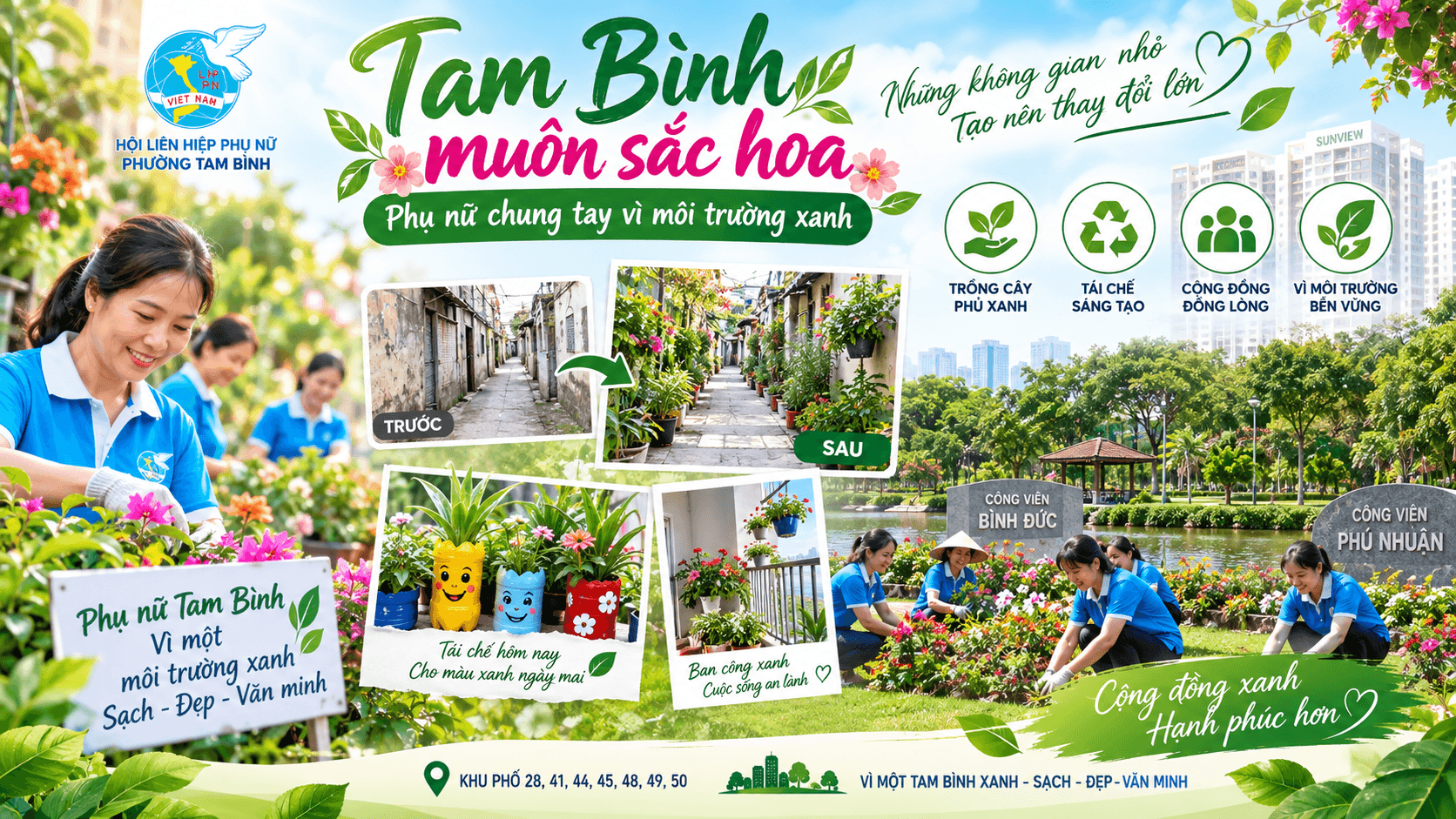 Bài dự thi 89: Tam Bình muôn sắc hoa – Phụ nữ chung tay vì môi trường xanh