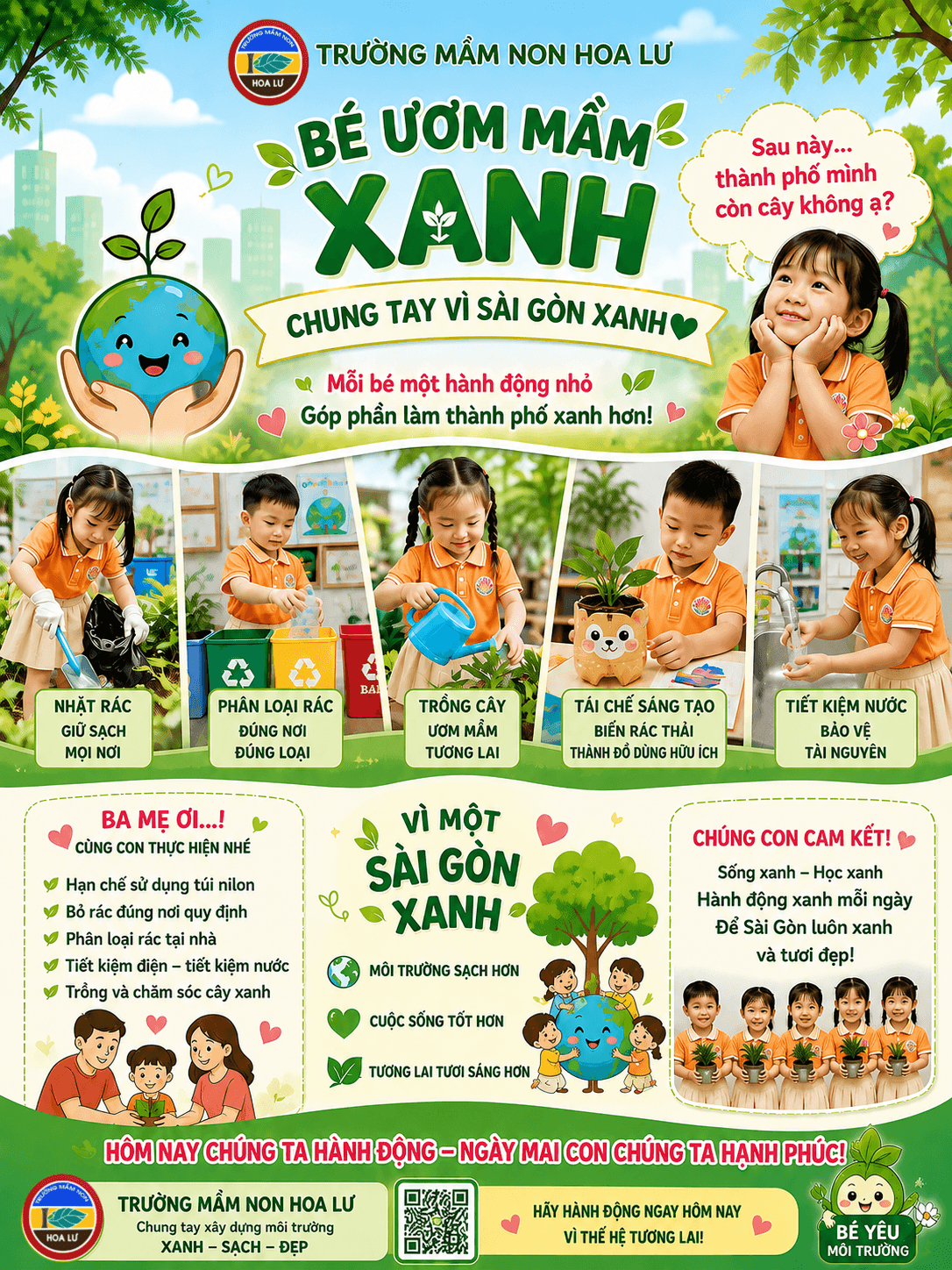 Bài dự thi 93: Bé ươm mầm xanh - Chung tay vì Sài Gòn xanh